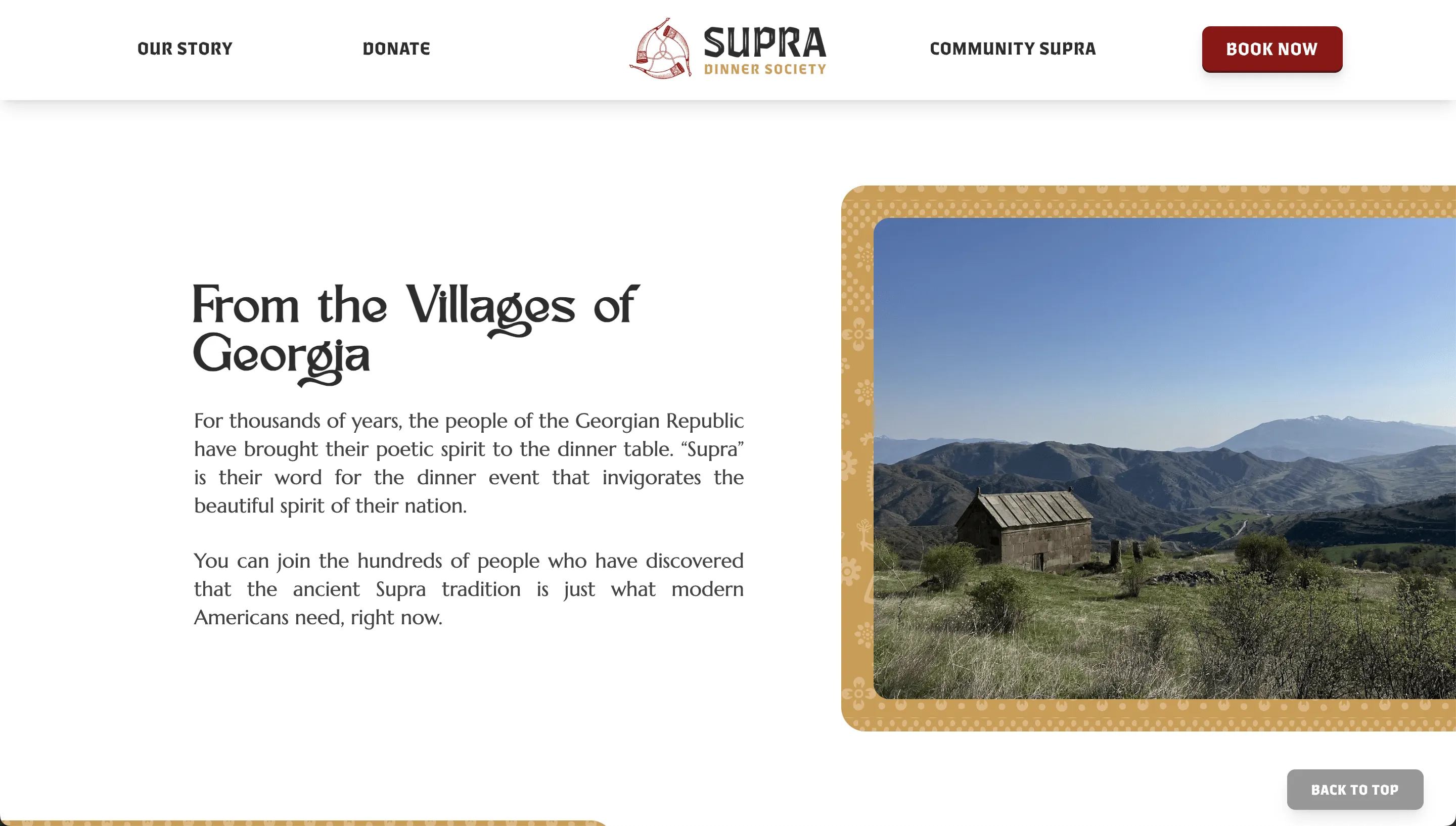 Supra Dinner Society Website 3