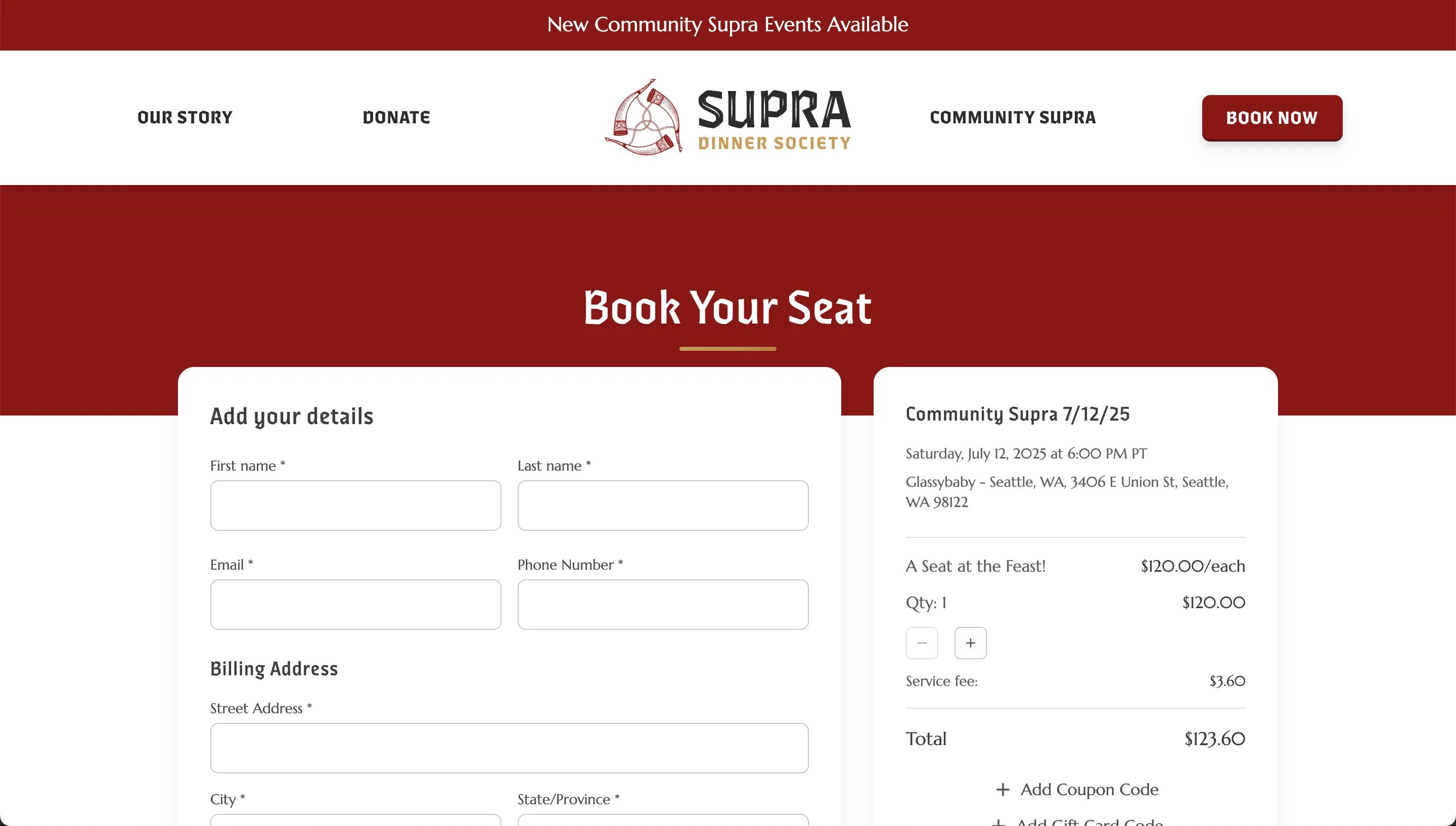 Supra Dinner Society Website 4